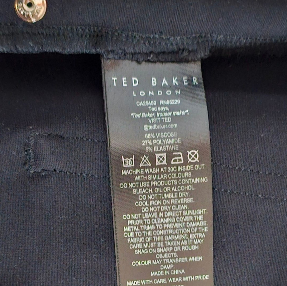 Ted Baker Black Ankle Jeggings w Zippered Hem women's size 1 waist 28" Rise 9" - Picture 9 of 12